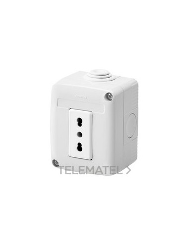 BASE DUAL 1M ITA/GER 2P+T 16A+CAJA IP40