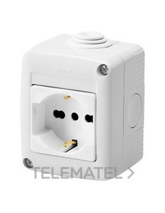 BASE DUAL 2M ITA/GER 2P+T 16A+CAJA IP40