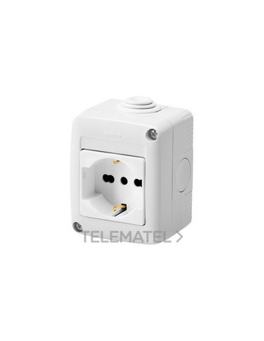 BASE DUAL 2M ITA/GER 2P+T 16A+CAJA IP40