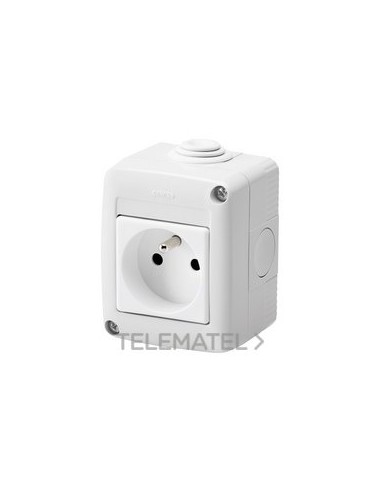 BASE FRANCESA  2P+T 16A  + CAJA IP40