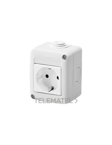 BASE ALEMANA 2P+T 16A  + CAJA IP40