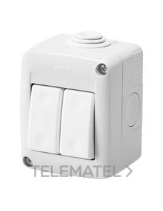 CONMUTADOR DOBLE 16AX 1P + CAJA IP40