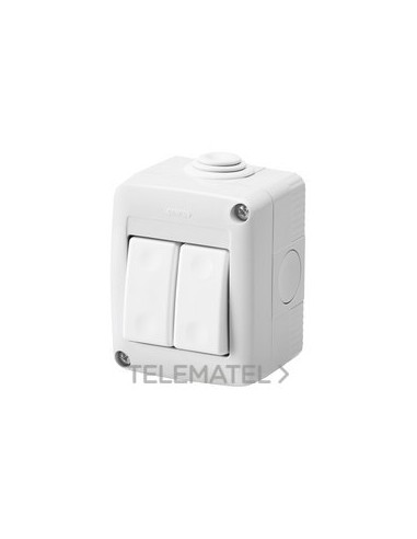 CONMUTADOR DOBLE 16AX 1P + CAJA IP40