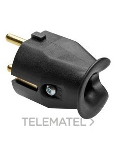 CLAVIJA RECTA 2P+T 10/16A-UNEL NEGRA