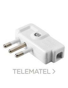 CLAVIJA 90° 2P+T 10A-250V BLANCA