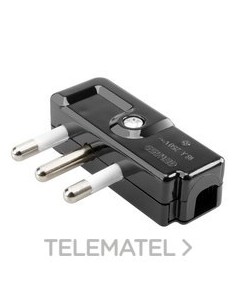 CLAVIJA 90° 2P+T 16A-250V NEGRA
