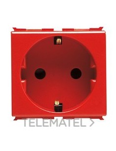 BASE PLAYB. 2P+T 16A NORMA ALEMANA ROJA