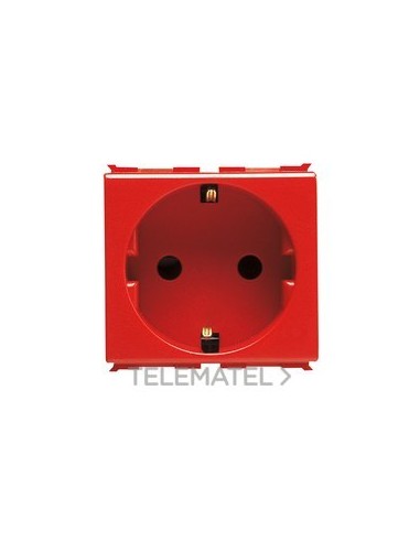 BASE PLAYB. 2P+T 16A NORMA ALEMANA ROJA