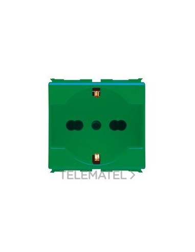 BASE PL. 2P+T 16A 2M NOR. IT/ALEM.VERDE