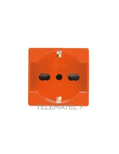 BASE 2P+T 16A BIV.NORMA IT./ALEM.NARANJA