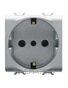 BASE 2M 2P+T 16A P30 NOR.ITA/AL.TITANIO