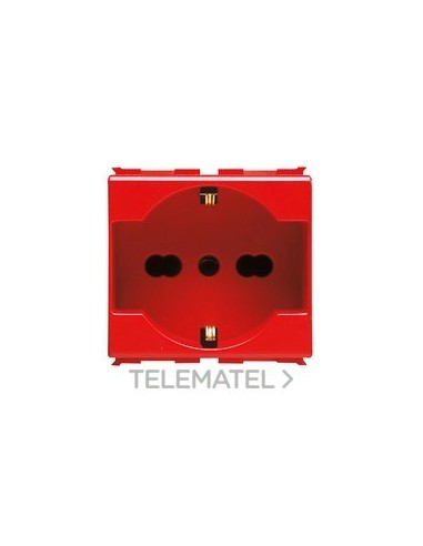 BASE PL 2P+T 16A 2M NOR. IT./ALEM.ROJA