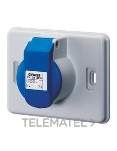 BASE IEC309 2P+T 16A 230V IP44 EMPOTRAR