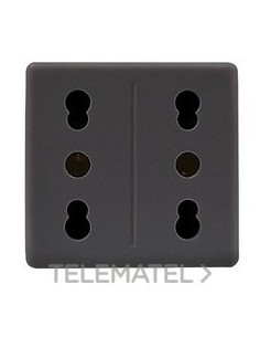 BASE DOBLE 2P+T 16A BIV.ST.ITA.SY/BK