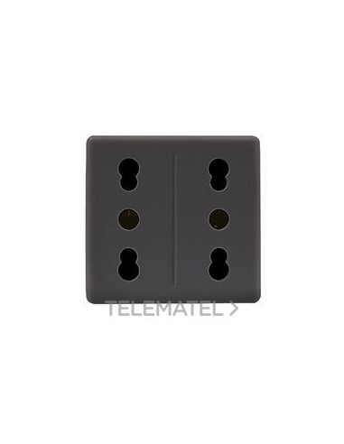 BASE DOBLE 2P+T 16A BIV.ST.ITA.SY/BK