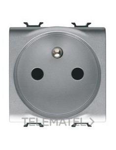 BASE 2M 2P+T 16A NOR.FRANCESA TITANIO