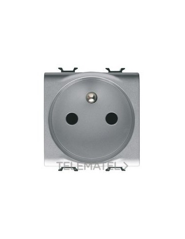 BASE 2M 2P+T 16A NOR.FRANCESA TITANIO
