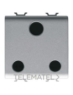 BASE 2M 2P+T 15A NOR.INGLESA TITANIO