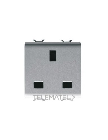 BASE 2M 2P+T 13A NOR.INGLESA TITANIO