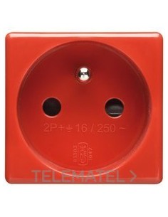 BASE 2P+T 16A NORMA FRANCESA ROJO