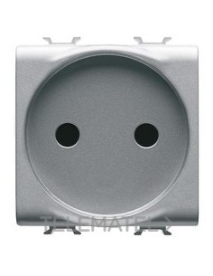 BASE 2M 2P 16A NOR.FRANCESA TITANIO