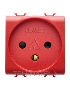 BASE 2M 2P+T 16A L.DED.NOR. ISRAELÍ ROJA