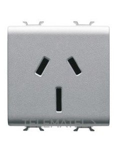 BASE 2M 2P+T 15A NOR.AUSTRALIANA TITANIO