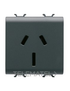 BASE 2M 2P+T 15A NOR.AUSTRALIANA NEGRO