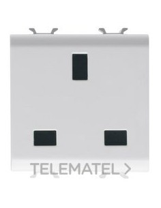 BASE 2 MOD.2P+T 13A NORMA INGL.BL