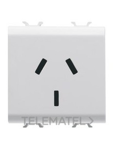 BASE 2 MOD.2P+T 10A NORMA ARGENTINA BL