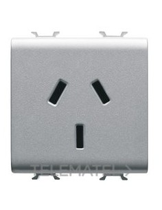 BASE 2M 2P+T 10A NOR.AUSTRALIANA TITANIO