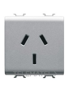 BASE 2M 2P+T 10A NOR.ARGENTINA TITANIO