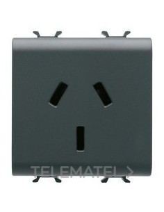 BASE 2M 2P+T 10A NOR.ARGENTINA NEGRO