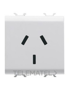 BASE 2M 2P+T 10A NOR.ARGENTINA BLANCO