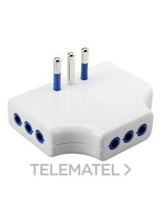 BASE MULTIPLE FLAT 2P+T 10A 3 OUT BLANCO