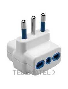 BASE MULTIPLE 2P+T 10A 3OUT BLANCO