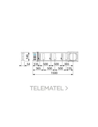 TRAMO RECTO 6 DERIVACIONES 250A 1,5m