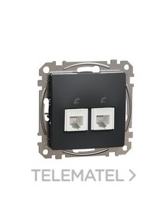 TOMA TELEFÓNICA DOBLE RJ11 ANTRACITA