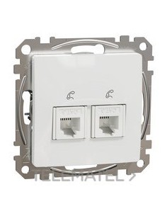 TOMA TELEFÓNICA DOBLE RJ11 BLANCO