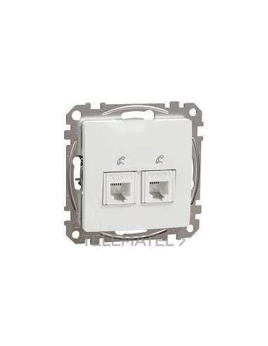 TOMA TELEFÓNICA DOBLE RJ11 BLANCO