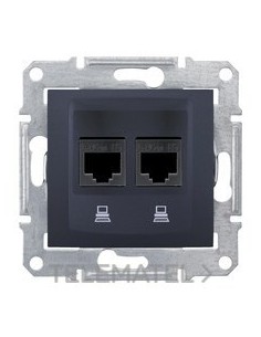 TOMA DOBLE RJ45 CATEGORÍA 6 UTP GRAFITO