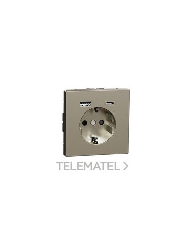 TOMA CHUKO DOBLE USB A+C D-LIFE NIQUEL