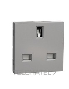 TOMA BRITÁNICA 15A 2P+E ALUMINIO
