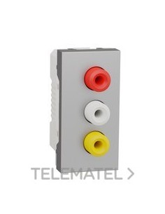 TOMA AUDIO-VIDEO 3 RCA 1 MODULO ALUMINIO