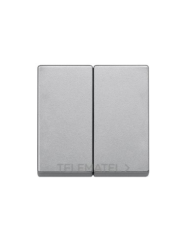 TECLA DOBLE ELEGANCE ALUMINIO
