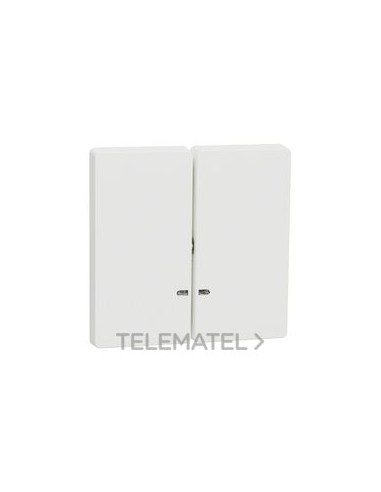 TECLA DOBLE CON VISOR D-LIFE BLANCO MATE