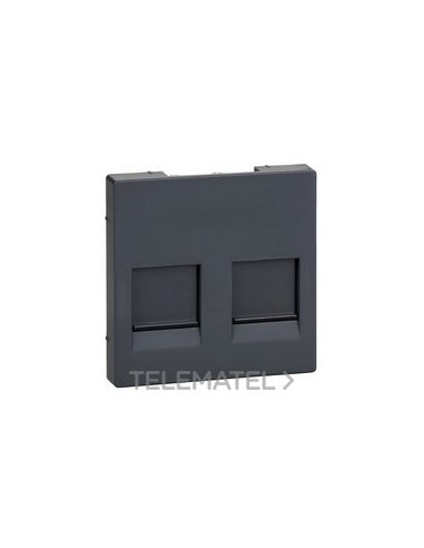 TAPA KEYSTONE RJ45 DOBLE ANTRACITA