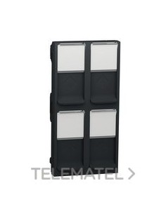 TAPA CUÁDRUPLE RJ45 KEYSTONE ANTRACITA