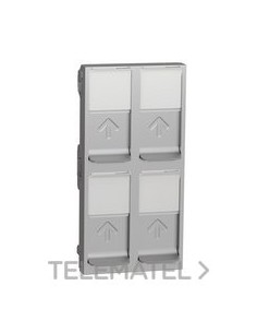 TAPA CUÁDRUPLE RJ45 KEYSTONE ALUMINIO