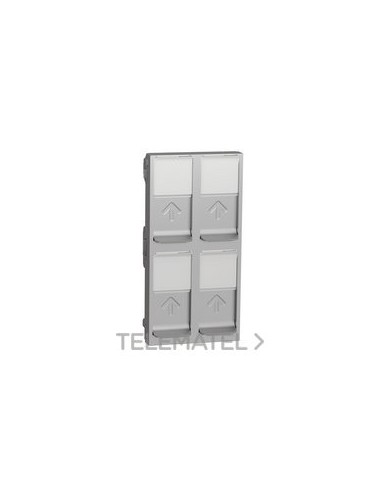 TAPA CUÁDRUPLE RJ45 KEYSTONE ALUMINIO